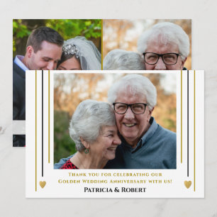 Cartão De Agradecimento Aniversário de 50 anos de Casamento 3 Colagem de F