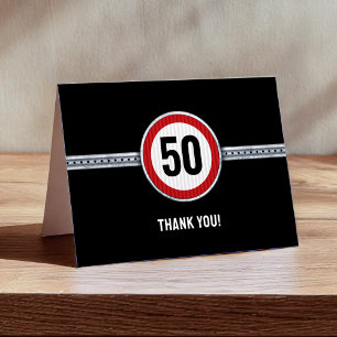 Cartão De Agradecimento Aniversário de 50 anos - QUALQUER IDADE