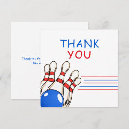 Cartão De Agradecimento Aniversário de 6 anos temático de boliche Vermelho