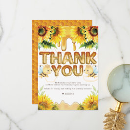 Cartão De Agradecimento Aniversário de Abelha Querida Eu Chá de fraldas