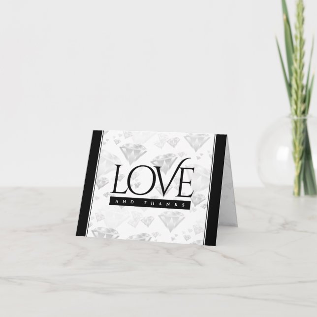 Cartão De Agradecimento Aniversário de Casamento de Diamante 60º e 75º ani (Frente)