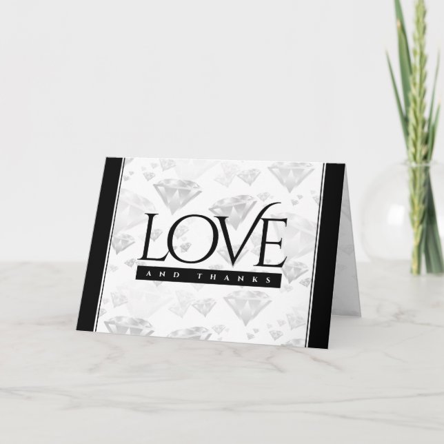 Cartão De Agradecimento Aniversário de Casamento de Diamante 60º e 75º ani (Frente)