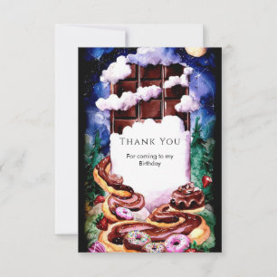 Cartão De Agradecimento Aniversário de Chocolate das Crianças Caprichosas