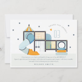 Cartão De Agradecimento Aniversário de criança da Selva Selvagem do Centro