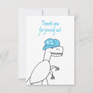 Cartão De Agradecimento Aniversário de criança De Dinossauro Da Cowboy Tre