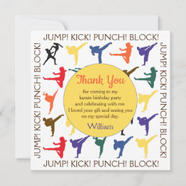 Cartão De Agradecimento Aniversário de criança do menino das artes marciai