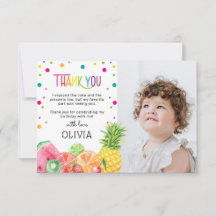Aniversário de Frutas Tropicais de Verão Fofo Tutt
