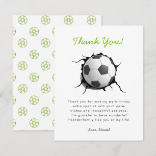Cartão De Agradecimento Aniversário de Futebol do Futebol