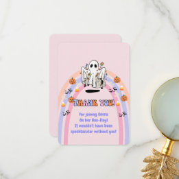 Cartão De Agradecimento Aniversário de Halloween com truque ou tratamento