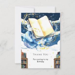 Cartão De Agradecimento Aniversário de Histórias da Biblioteca Mágica Edit