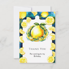Cartão De Agradecimento Aniversário de Limão das Crianças Coloridas