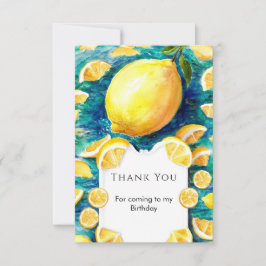 Cartão De Agradecimento Aniversário de Limão Simples Editável