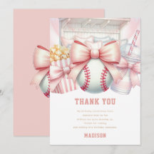 Aniversário de Menina de Beisebol Personalizado