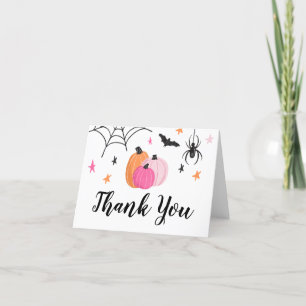 Cartão De Agradecimento Aniversário de Menina Espetacular de Halloween Abó