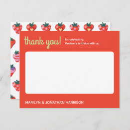 Cartão De Agradecimento Aniversário de Morango Especial Berry