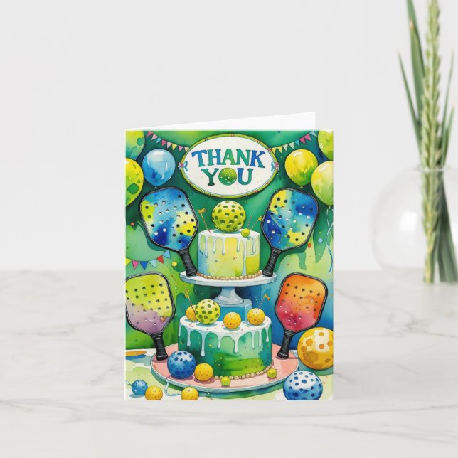 Cartão De Agradecimento Aniversário de piclebol (Frente)