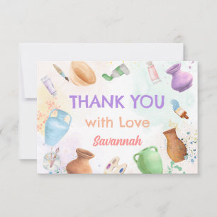 Cartão De Agradecimento Aniversário de Pintura de Cerâmica