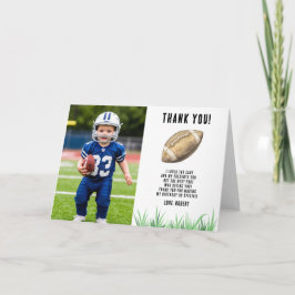 Cartão De Agradecimento Aniversário de primeiro ano de futebol Obrigado