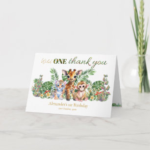 Cartão De Agradecimento Aniversário de Um Ano Personalizado Animais da Sel