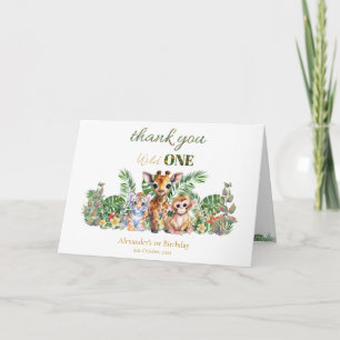 Cartão De Agradecimento Aniversário de Um Ano Personalizado Animais da Sel
