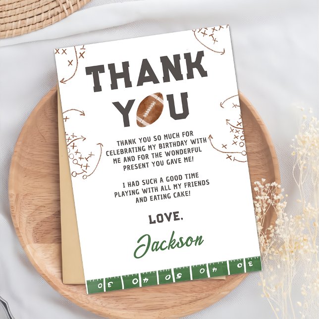 Cartão De Agradecimento Aniversário do 1º Ano de Futebol (Criador carregado)