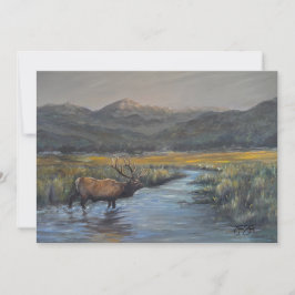 Cartão De Agradecimento Aniversário do Alce Dourado/