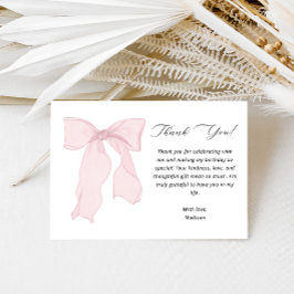 Cartão De Agradecimento Aniversário do Arco Rosa Elegante