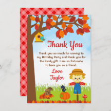 Aniversário do Autumn Fall Boy Scarecrow