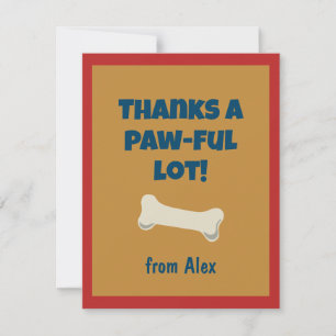 Cartão De Agradecimento Aniversário do Cachorrinho Paw-ty