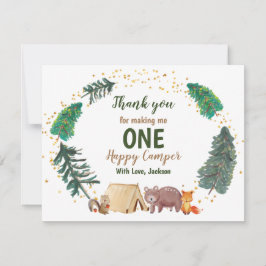 Cartão De Agradecimento Aniversário do Camper Feliz de Aquarelas do cartõe