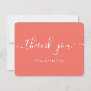 Cartão De Agradecimento Aniversário do Chá de casamento de Script Elegante