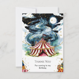 Cartão De Agradecimento Aniversário do Circo Custom Vibrante