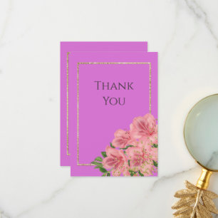 Cartão De Agradecimento Aniversário do Clássico Floral & Glitter Confet