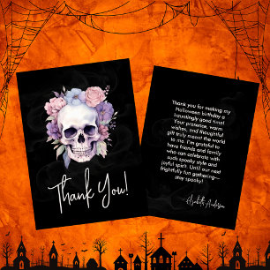 Cartão De Agradecimento Aniversário do Dia das Bruxas do Halloween Elegant