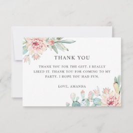 Cartão De Agradecimento Aniversário do Elegant Watercolor floral