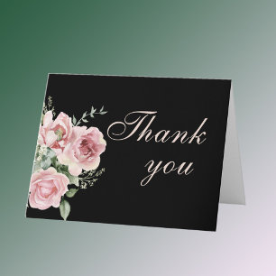 Cartão De Agradecimento Aniversário do Elegante Floral a Qualquer Ano