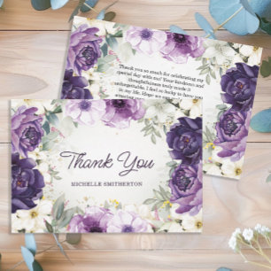 Cartão De Agradecimento Aniversário do Floral Branco Puro - Obrigado