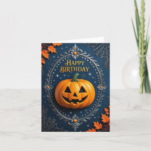 Cartão De Agradecimento Aniversário do Halloween, Feliz Aniversário do Hal