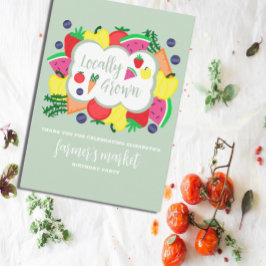 Cartão De Agradecimento Aniversário do Mercado de Produtores Localmente Cu