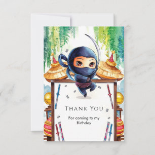 Cartão De Agradecimento Aniversário do Ninja Espião Caprichoso