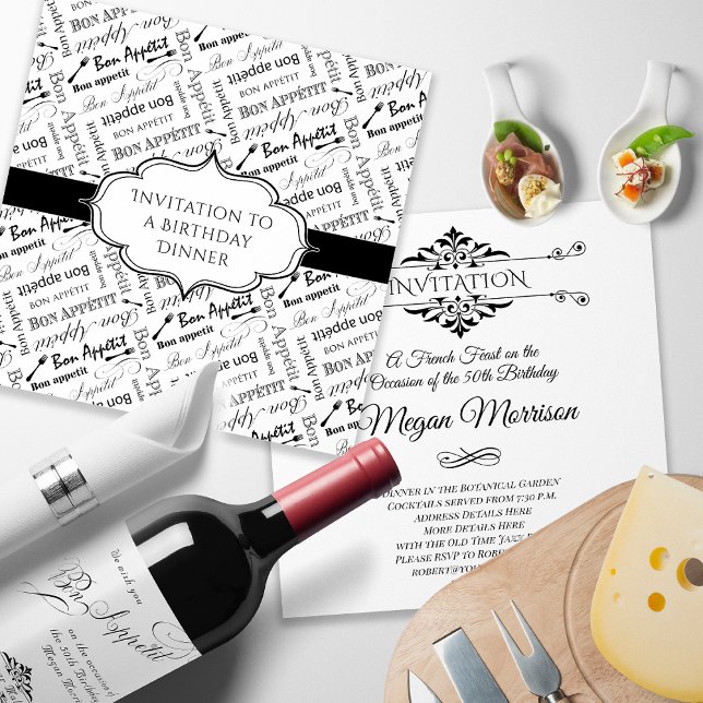 Cartão De Agradecimento Aniversário do Partido Jante Francês para Gourmet (Criador carregado)