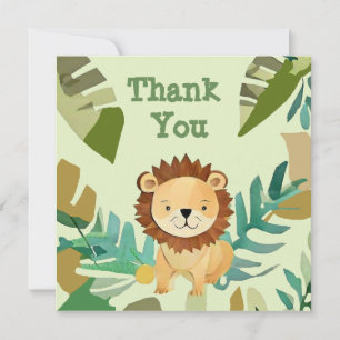 Cartão De Agradecimento Aniversário do Pequeno Príncipe Leão da Selva