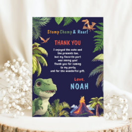 Cartão De Agradecimento Aniversário do Tree Rex Dinossauro