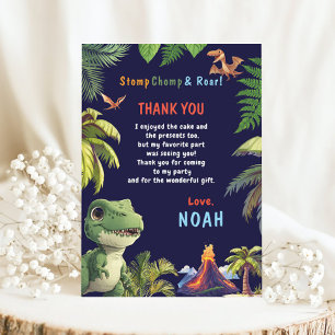 Cartão De Agradecimento Aniversário do Tree Rex Dinossauro
