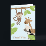 Cartão De Agradecimento Aniversário dos Amigos do Safari<br><div class="desc">Gráficos © Cocoa Studio</div>