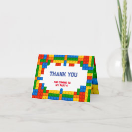 Cartão De Agradecimento Aniversário dos Blocos de Construção