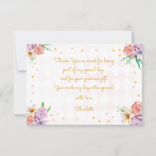 Cartão De Agradecimento Aniversário dos miúdos do chá (Frente)