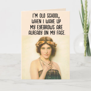 CARTÃO DE AGRADECIMENTO ANIVERSÁRIO ENGRAÇADO PARA O AMIGO EYEBROWS RETRO 