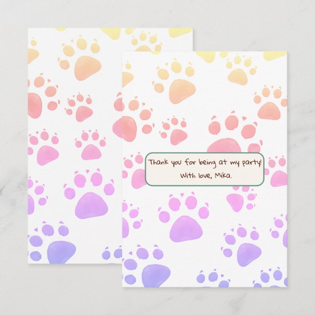 Cartão De Agradecimento Aniversário Infantil no Estilo Jungle (Frente/Verso)