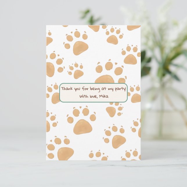 Cartão De Agradecimento Aniversário Infantil no Estilo Selva (Em pé/Frente)